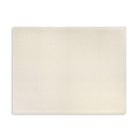 Cream Chunky Knit Throw 100% Cotton